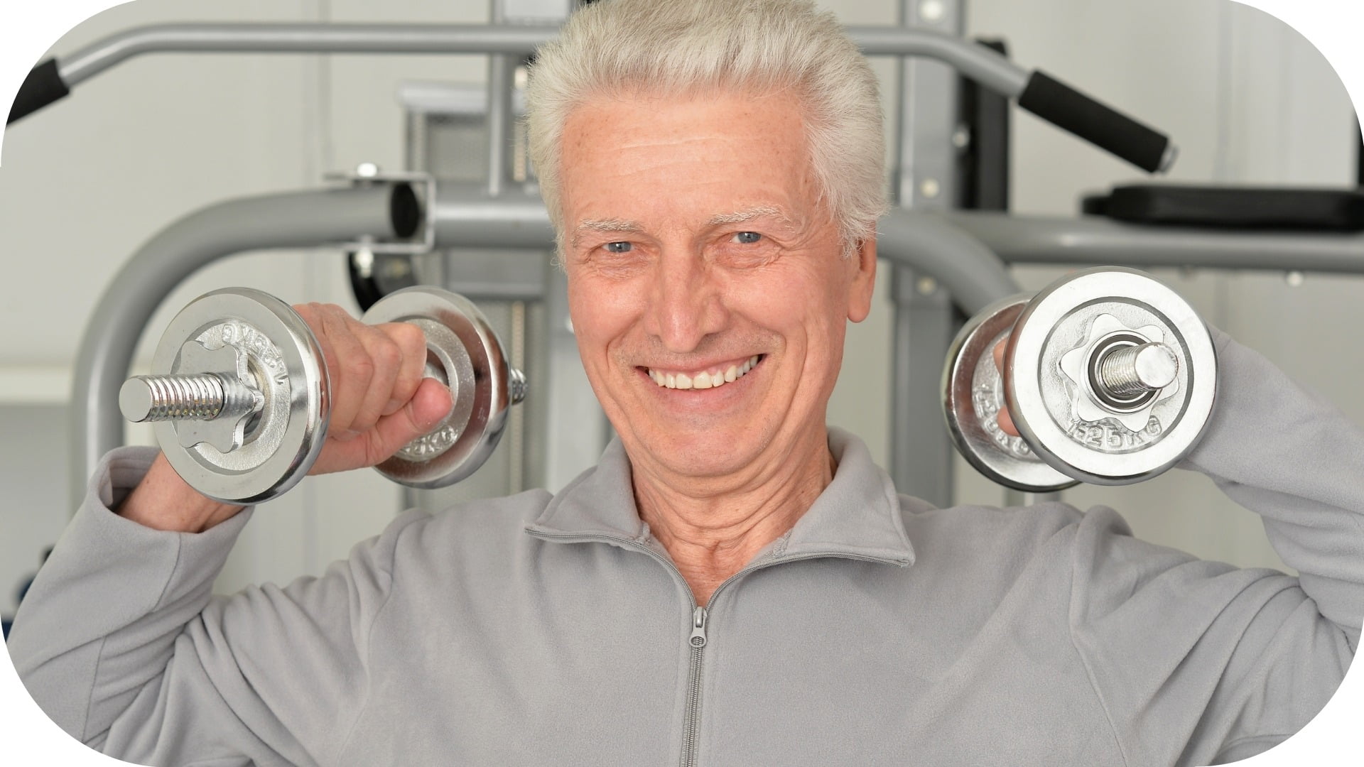 elderly person at the gym