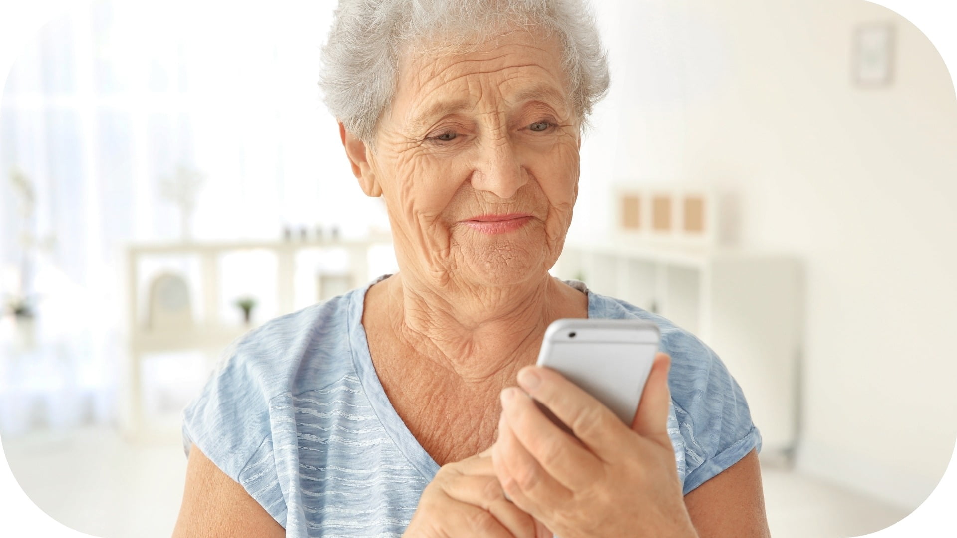 elderly person on phone